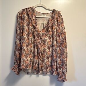 Wilfred mauvy floral blouse